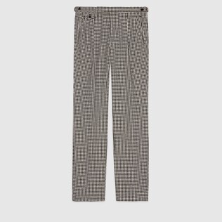 Hose aus Wolle mit Hahnentritt-Muster